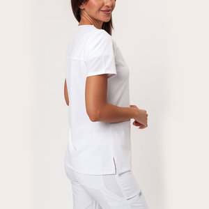 Scrubs d'hôpital professionnels unisexes nouveau style de blouses de laboratoire médical de couleur pure avec logo personnalisé pour les médecins, les hôpitaux de maillot de spa - Product Image 2