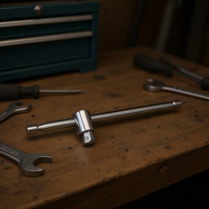 Conector Cuadrado Macho de 1/4'' con Pasador Deslizante Cromado - Product Image 3