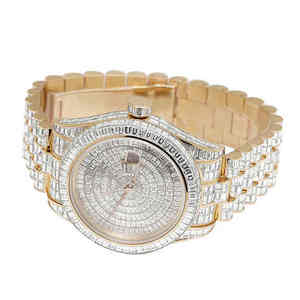 Montre analogique mécanique de luxe de style hip-hop en acier inoxydable avec cadran en cristal saphir pour unisexe - Product Image 3