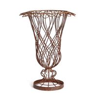 Jardinière de jardin en fonte à cadre métallique incurvé de campagne française avec colonne pour décoration intérieure et extérieure dernière conception