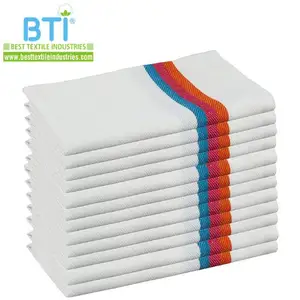 Klassieke Visgraat Weave Stripe Design Katoenen Keuken Theedoek Schoonmaakdoek