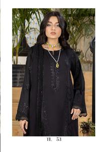 ชุดสูทปากีสถานสำหรับสุภาพสตรีผ้าฝ้าย100% คุณภาพสูงปักลายสำหรับฤดูร้อน - Product Image 3