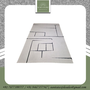 Qualité supérieure 100% coton brodé à la main tissé à la main Style de luxe abstrait Jacquard Design Logo tapis de sol pour salon salle de bain - Product Image 6