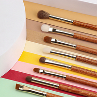 Ensemble de pinceaux de maquillage cosmétique professionnels, manche en bois, virole en aluminium pour le maquillage du visage et des yeux
