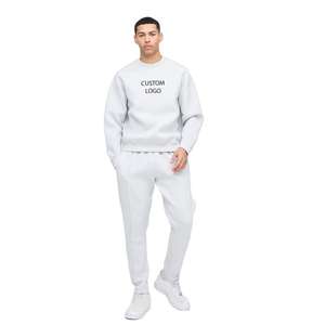 Custom Trendy Hot Sale Unisex <b>Grey</b> Scubas Tracksuit Heavyweight Custom Embroidered Round neck <b>Sweatshirt</b> & Jogger set Sweatsuit - Product Image 1