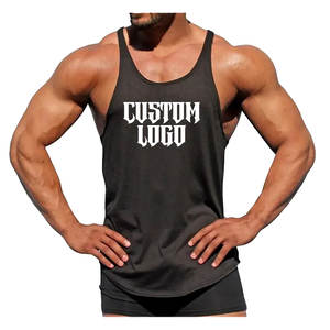 Camisetas Deportivas de Gimnasio para Hombre, de Secado Rápido, de Algodón/Spandex, con Logotipo Personalizado, Tallas Grandes, Ropa Deportiva Activa, Espalda Sin Costuras - Product Image 1
