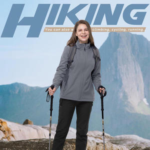 Chaqueta cortavientos Softshell personalizable ligera para mujer impermeable a prueba de viento tiras reflectantes duraderas cremallera algodón - Product Image 6