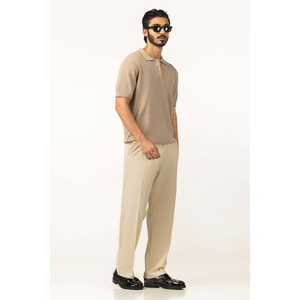 Polo coupe classique en tissu tricoté en soie de haute qualité, grande taille XL, infroissable, confortable, couleur unie foncée - Product Image 4