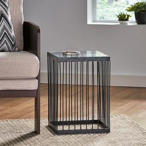 Affordable Modern Metal Black Cage Design Frame <b>Square</b> <b>Side</b> <b>Table</b> For Living Room Bed Room in Best Price - Product Image 2