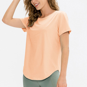 Camiseta de yoga personalizada para mujer Camiseta deportiva cómoda y ligera de manga corta sin costuras - Product Image 2