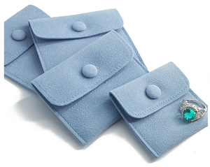 En gros Personnalisé Petit Velours Bijoux Emballage Pochette Chaîne Fermeture Enveloppe Broderie Lettre Motif Personnalisé Collier - Product Image 4