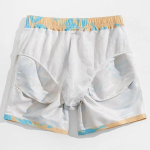 Shorts de bain pour hommes à taille élastique avec cordon de serrage personnalisé, shorts de course, 100% polyester, maillots de bain en maille, short de plage pour hommes - Product Image 6