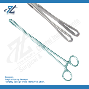Pinzas Rampley de 25cm, pinzas de sujeción de esponja, pinzas Rampley, instrumentos quirúrgicos de acero inoxidable, fabricante de Pakistán - Product Image 2