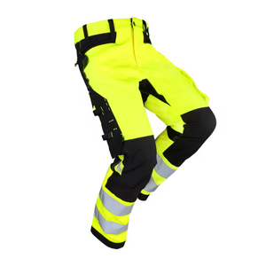 Pantalones de Trabajo de Alta Visibilidad para Hombre, Color Naranja y Negro, Reflectantes, de Seguridad, ANSI Clase 3, Certificación CE, Poliéster Transpirable - Product Image 5