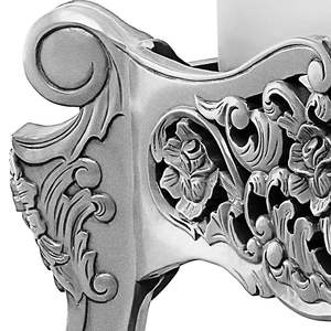 Cama de lujo estilo francés con tallado a mano, tapizado en madera maciza de teca, color plata para muebles de dormitorio - Product Image 5