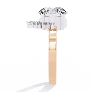 Anillo de oro de 14K de lujo Diamante cultivado en laboratorio Corte brillante redondo VVS VS D E IGI Certificado Rosa Amarillo Oro blanco Joyería de boda - Product Image 5