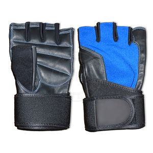 Guantes de medio Dedo de cuero de oveja Guantes de levantamiento de pesas personalizados para gimnasio y entrenamiento cruzado - Product Image 4