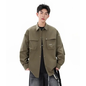 Veste d'hiver à carreaux en flanelle doublée de laine pour hommes avec bouton Veste à capuche à manches longues manteau pull pour hommes veste de style moto - Product Image 4