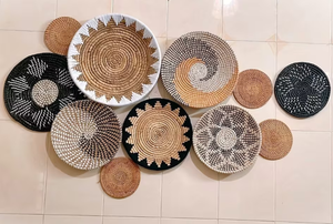 Juego de 11 Cestas Africanas Variadas al por Mayor, Cesta de Ruanda, Decoración de Pared de Terracota para Colgar en la Pared - Product Image 3