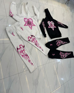 Chándal de algodón 100% de gran tamaño Unisex de alta calidad, conjunto de invierno con cuello con capucha transpirable y logotipo personalizado con estampado sólido - Product Image 2