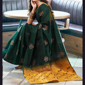 Sari Formal con Estampado Digital Audaz, Textura Suave, Sin Arrugas, 100% Poliéster/Gasa, Elegante para Fiestas y Bodas para Mujer - Product Image 3