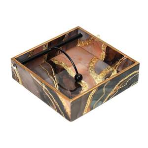 Porte-serviettes en bois MDF fait à la main de style moderne pour table à manger avec finition brillante par Metal Overseas - Product Image 3