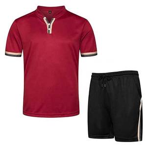 Sprixo Enterprises Hombres 2 piezas Bordado Imprimir Botón Frontal Camisas de manga corta Top y pantalones cortos Conjuntos 100% Algodón Nuevo diseño - Product Image 6