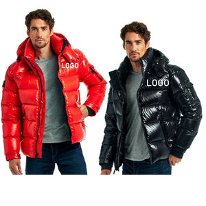 Offre Spéciale Vestes d'hiver pour hommes de haute qualité avec logo personnalisé Veste courte épaisse et brillante en polyester avec logo sur le devant - Product Image 1