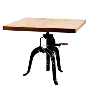 Exportador de mesa plegable de madera Bistro para interiores con soporte de hierro de calidad genuina disponible a un precio razonable Hecho EN LA India