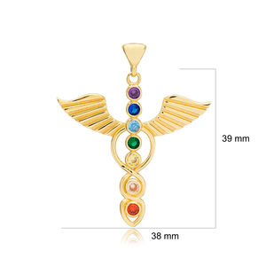 Colgante de plata de ley 925 con diseño de ala de arcoíris para mujer, joyería turca, la más vendida, hecha a mano - Product Image 5