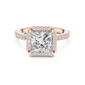 Anillo de Oro Amarillo de 14K con Diamantes de Laboratorio en Corte Princesa y Redondo |   Anillo de Aniversario |   Diamante Cultivado en Laboratorio - Product Image 2