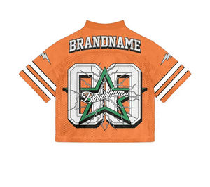 Vente en gros de t-shirts de football américain de luxe pour hommes, vêtements de football surdimensionnés en coton et polyester vintage - Product Image 1