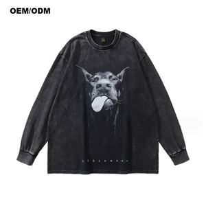 Impression numérique personnalisée Fabricants de logos Sweatshirts délavés à l'acide Streetwear en coton Sweatshirts pulls lourds pour hommes - Product Image 1