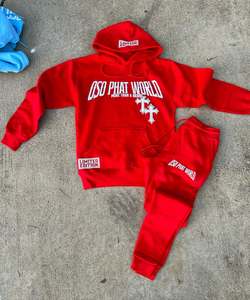 Ensemble de survêtement pour homme en molleton 100% coton, coupe classique, avec logo personnalisé imprimé en sérigraphie, respectueux de l'environnement, pour l'hiver, avec poche haute - Product Image 1