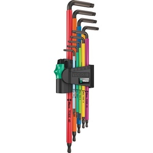 Wera 967/9 TX XL 9-Piece T8-T40 Color-Coded <b>Angle</b> <b>Screwdriver</b> Set with Long Plastic Holder - Product Image 1