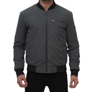 Blouson aviateur de style High Street pour hommes le plus vendu de couleur unie et léger avec fermeture à glissière à col montant pour l'hiver - Product Image 4