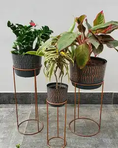 Fast Sales Modern Metal Floral Pot Planters With Long Leg Stand Is Available at Wholesale Price From India Exporters