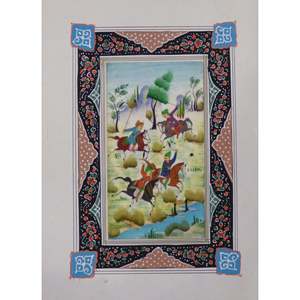 Miniature persane faite à la main avec un design unique et une artisanat authentique coloré 7 X 9.5 Abcpm0120 - Product Image 1