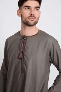 Robe d'hiver marocaine Djellaba à capuche en lin, soie et polyester respirant, sur mesure ODM, taille XS, prêt-à-porter, Jubba courte pour adultes - Product Image 4