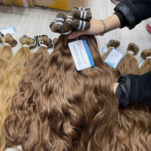 Extensions de cheveux humains naturels vietnamiens de luxe, ondulés, double trame, épais, couleurs tendance de Noël - Product Image 2