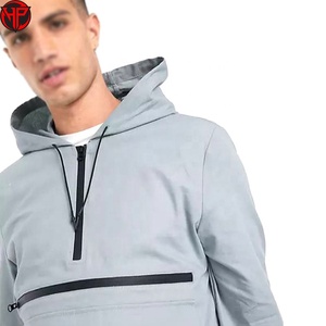 Finer Threads <b>Men's</b> Winter Hooded Quilted <b>Jacket</b> 100% Polyester Canvas <b>Half</b> <b>Zip</b> Front Pockets Vintage Nylon - Product Image 4