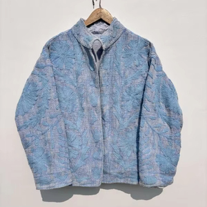 Veste indienne à broderie Suzani faite à la main en gros Veste courte en coton Suzani pour femmes Taille libre Manteau Suzani personnalisable - Product Image 1