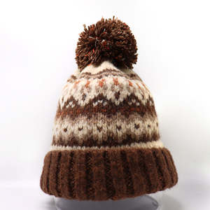 Latest Design Custom <b>Pom</b> Cuffed Pompom Wool <b>Hats</b> With Custom Logo Skiing Knit <b>Hat</b> Slouchy Beanie <b>Hat</b> - Product Image 2