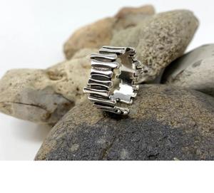 Bague de déclaration en os pour femmes grosse bande épaisse réglable anneau de pouce ouvert Style Boho empilable à la main bijoux en argent - Product Image 4