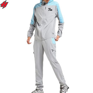 ชุดเสื้อแจ็คเก็ตกันลมซิปสองชิ้นและกางเกงไนลอนชุดวิ่งชุดออกกำลังกายไนลอนน้ำหนักเบาออกแบบได้เอง - Product Image 3