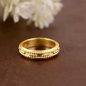 Anillo Bohemio con Cuentas de Diseño Único, Bandas Tribales de Latón para Mujer, Anillo Texturizado Chapado en Oro de 18k, Anillo Delicado para Venta al por Mayor/OEM/ODM - Product Image 5