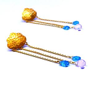 Party Wear 925 <b>Sterling</b> <b>Silver</b> Gold Plated Jewelry Vermeil Apatite Rose Quartz Gemstone Hanging <b>Earring</b> <b>Set</b> - Product Image 3