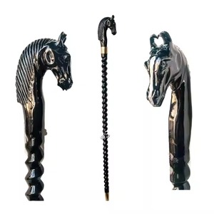 ไม้เท้าเดินทองเหลืองหัวโค้งงานหัตถกรรม hma พร้อมดีไซน์คลาสสิกทำจากไม้ - Product Image 5