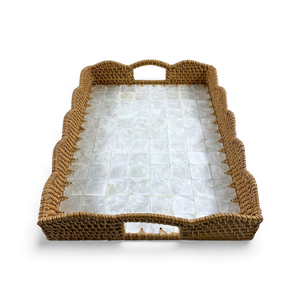 Bandeja de Ratán Hecha a Mano con Incrustaciones de Nácar y Borde de Ratán para Decoración del Hogar y Servir Comida, Procedente de Vietnam - Product Image 5