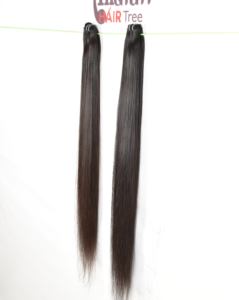 100% paquets de vague droite crépus naturels non transformés fabriquent des extensions de cheveux humains indiens à double tirage - Product Image 3
